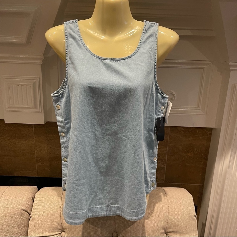 AD: NWT Draper James Blue RSVP She’ll Button Tank Top Sz XS